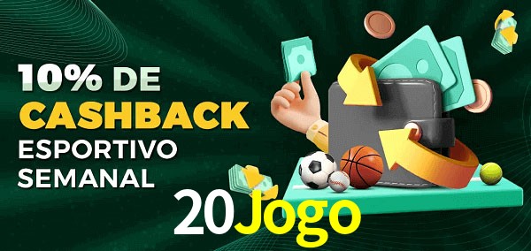 10% de bônus de cashback na 20Jogo